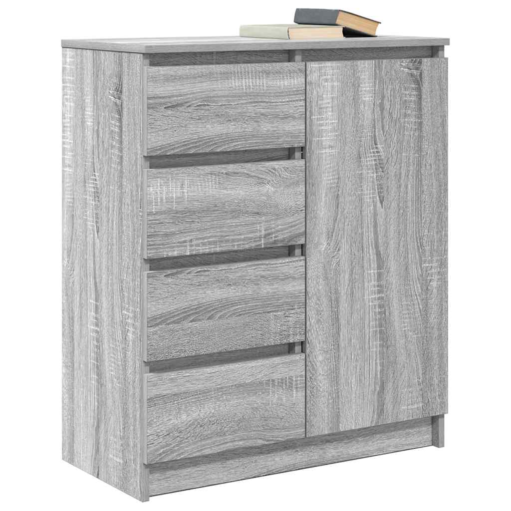skænk med skuffer 71x35x84 cm konstrueret træ grå sonoma-eg