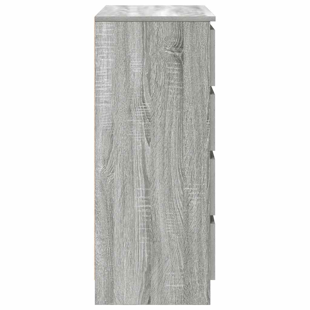 skænk med skuffer 71x35x84 cm konstrueret træ grå sonoma-eg