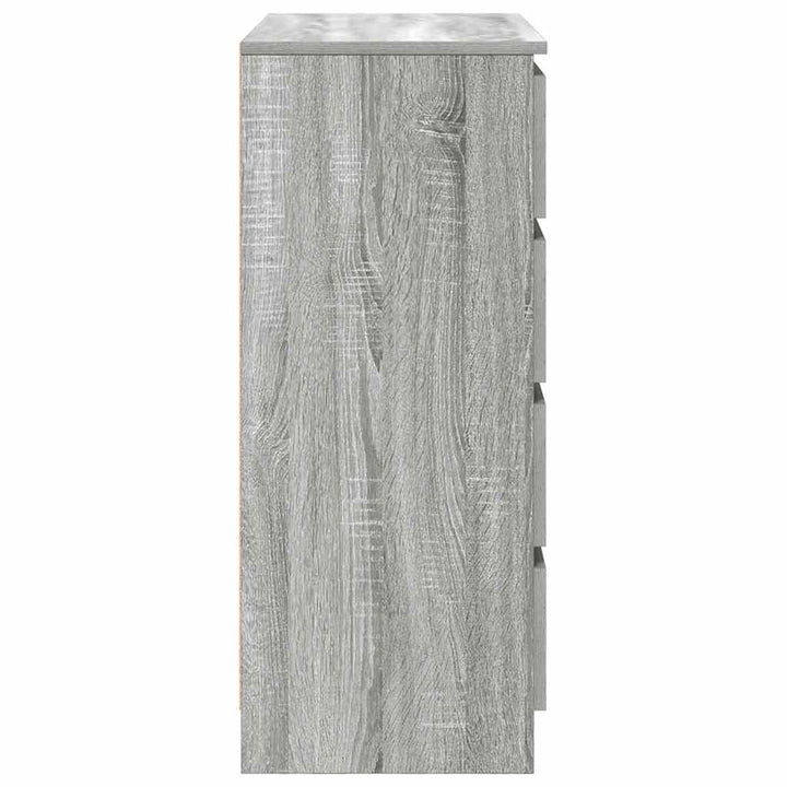 skænk med skuffer 71x35x84 cm konstrueret træ grå sonoma-eg