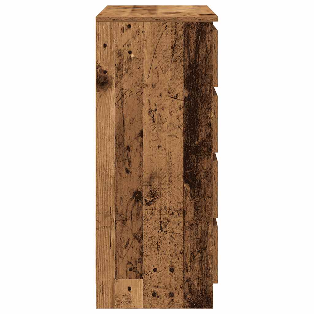 skænk med skuffer 71x35x84 cm konstrueret træ antikt træ