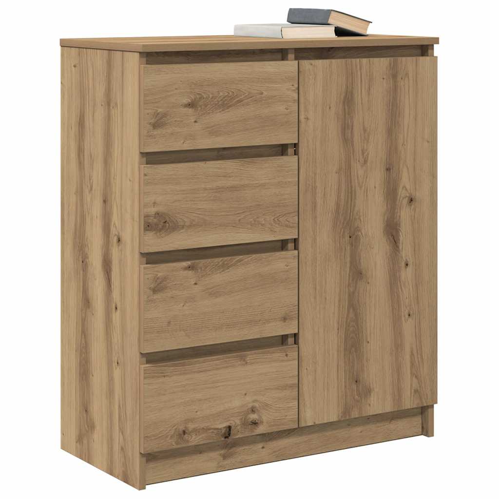 skænk med skuffer 71x35x84 cm konstrueret træ kunsteg