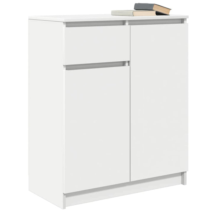 skænk med skuffe 71x35x84 cm konstrueret træ hvid
