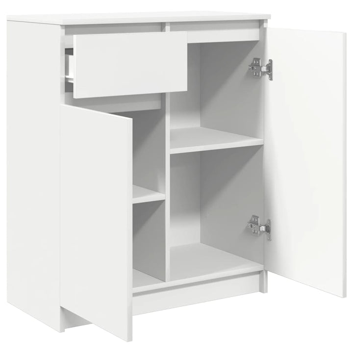 skænk med skuffe 71x35x84 cm konstrueret træ hvid