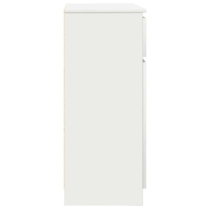 skænk med skuffe 71x35x84 cm konstrueret træ hvid
