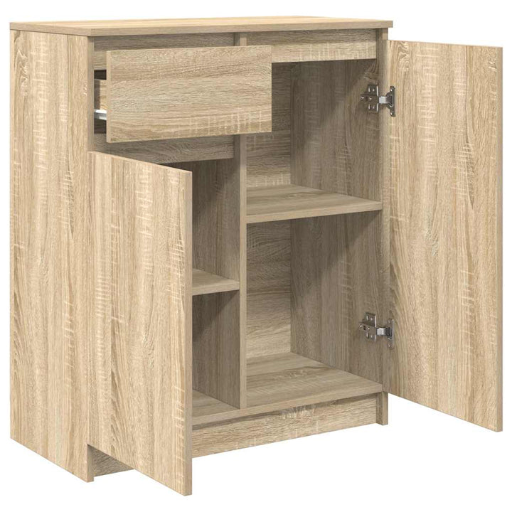 skænk med skuffe 71x35x84 cm konstrueret træ sonoma-eg