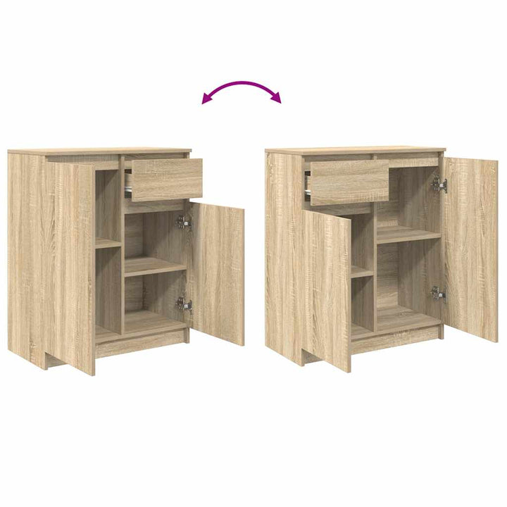 skænk med skuffe 71x35x84 cm konstrueret træ sonoma-eg