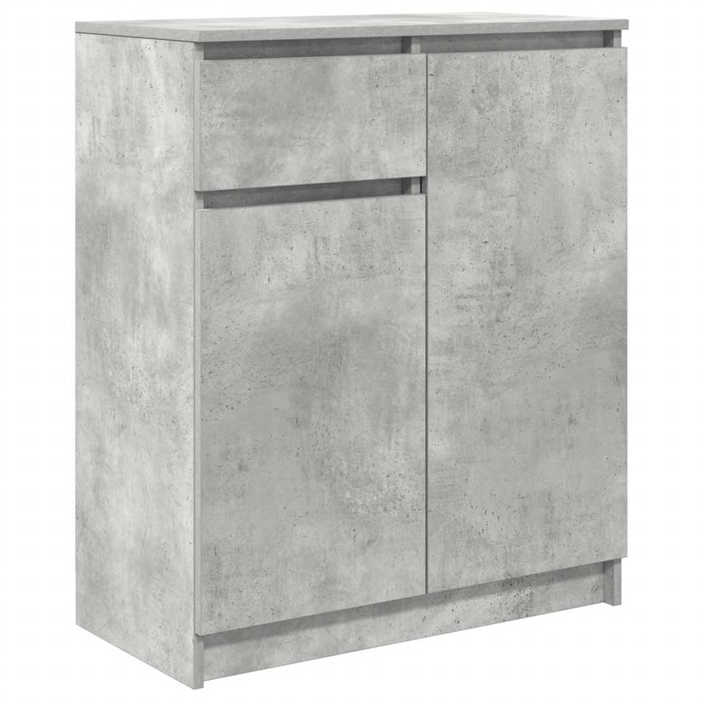 skænk med skuffe 71x35x84 cm konstrueret træ betongrå