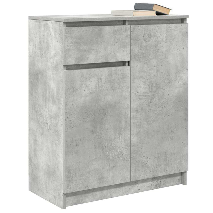 skænk med skuffe 71x35x84 cm konstrueret træ betongrå