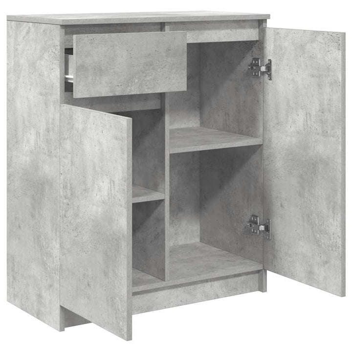 skænk med skuffe 71x35x84 cm konstrueret træ betongrå