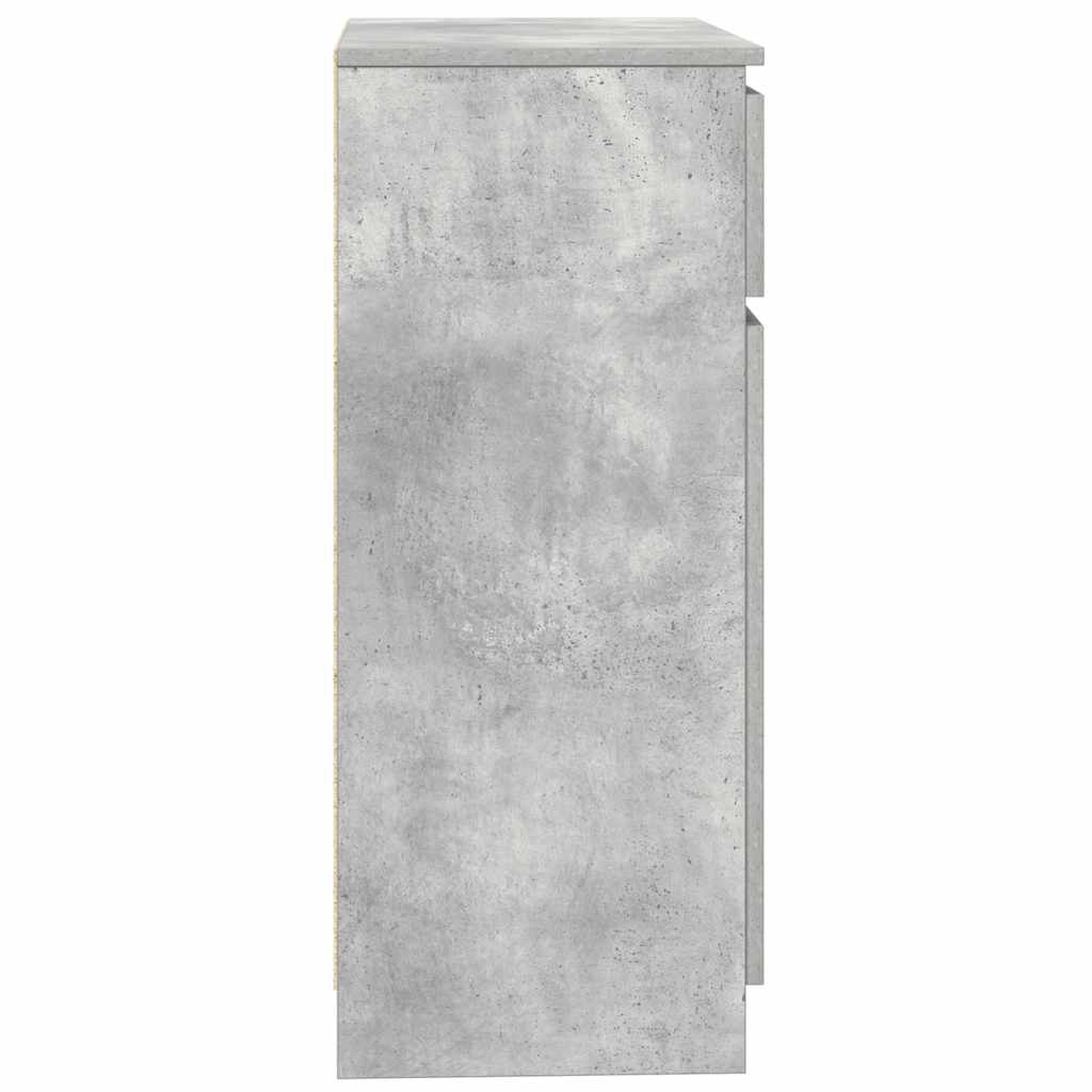 skænk med skuffe 71x35x84 cm konstrueret træ betongrå