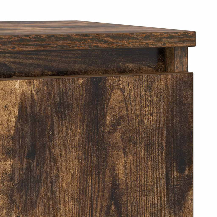 skænk med skuffe 71x35x84 cm konstrueret træ røget egetræ