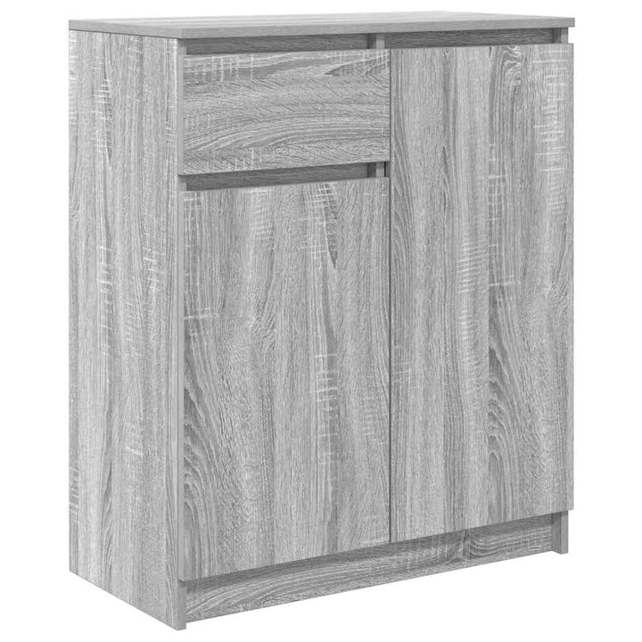 skænk med skuffe 71x35x84 cm konstrueret træ grå sonoma-eg