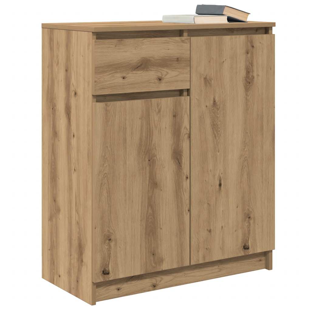 skænk med skuffe 71x35x84 cm konstrueret træ kunsteg