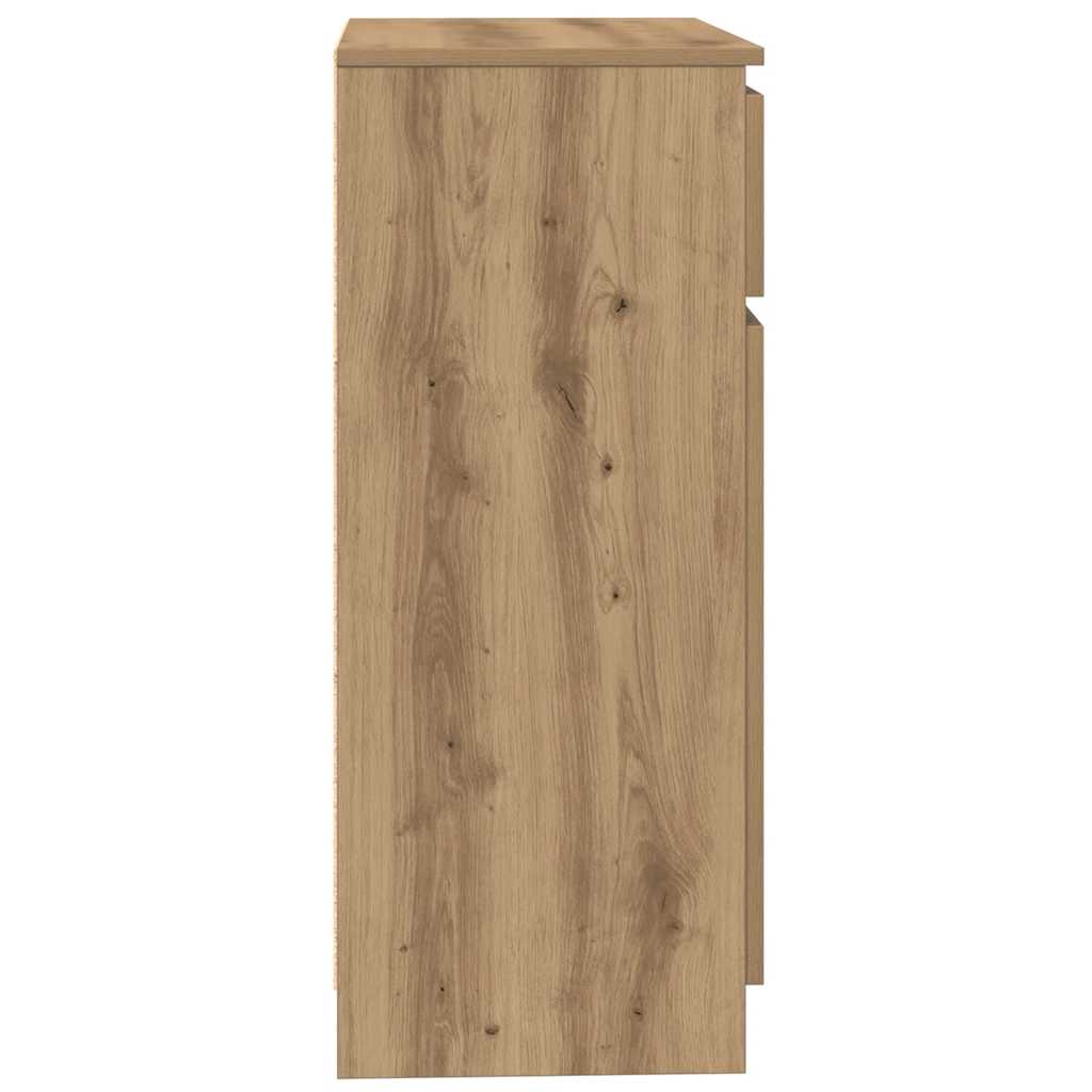 skænk med skuffe 71x35x84 cm konstrueret træ kunsteg