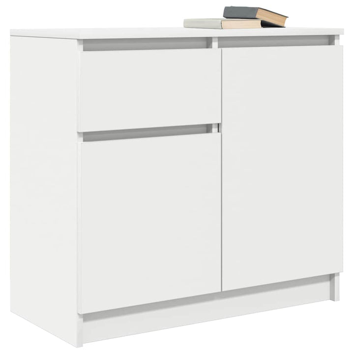 skænk med skuffe 71x35x65 cm konstrueret træ hvid