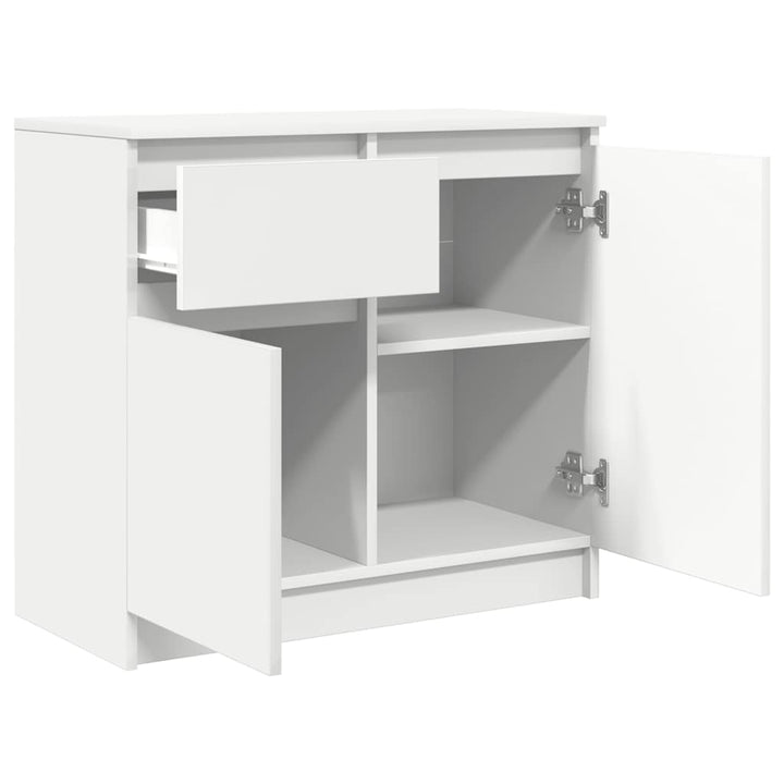skænk med skuffe 71x35x65 cm konstrueret træ hvid