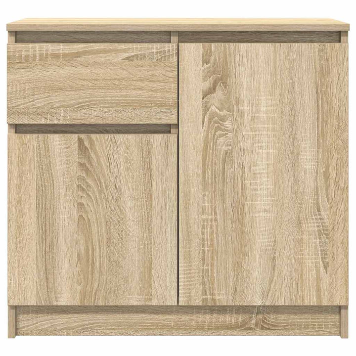 skænk med skuffe 71x35x65 cm konstrueret træ sonoma-eg
