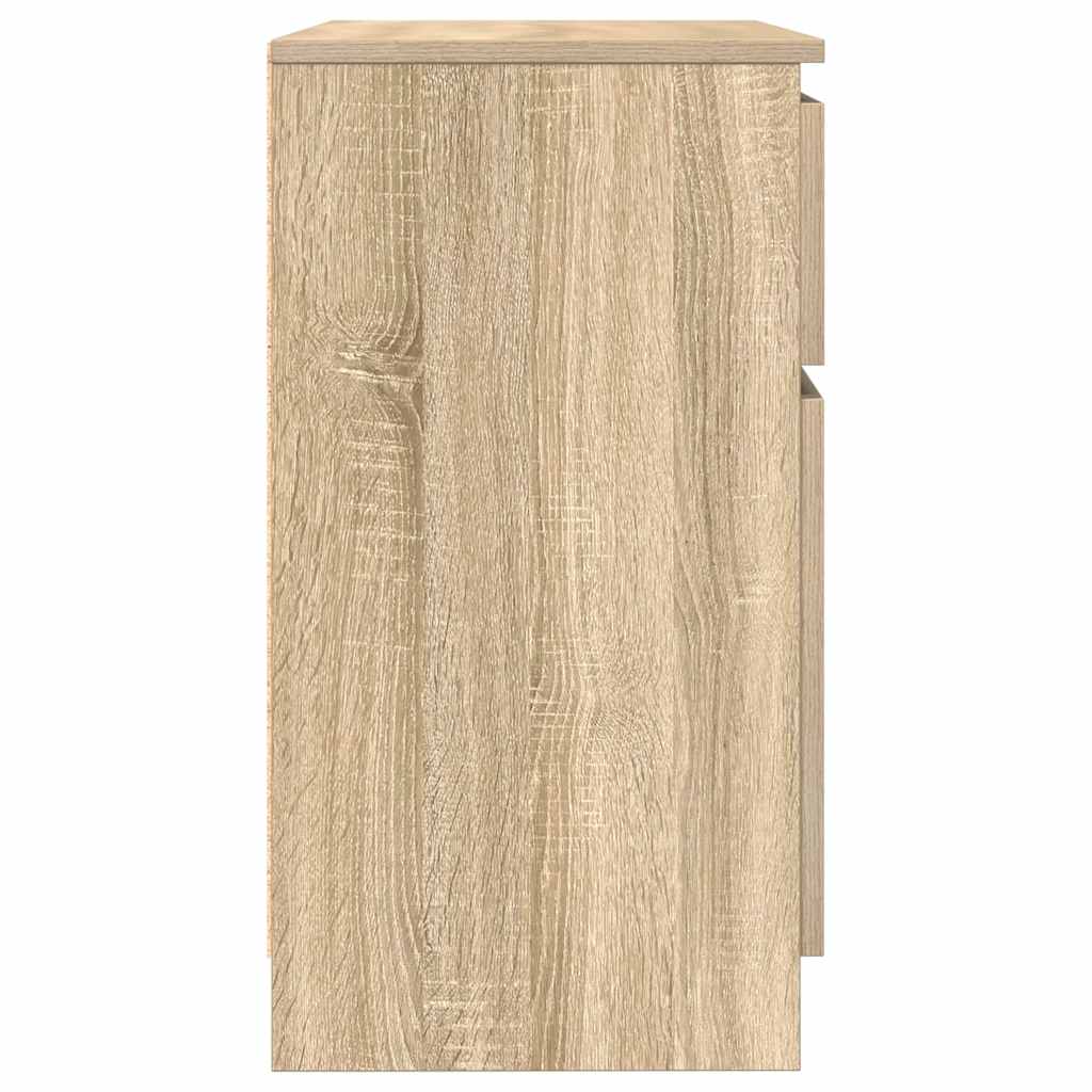 skænk med skuffe 71x35x65 cm konstrueret træ sonoma-eg