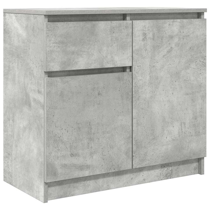 skænk med skuffe 71x35x65 cm konstrueret træ betongrå