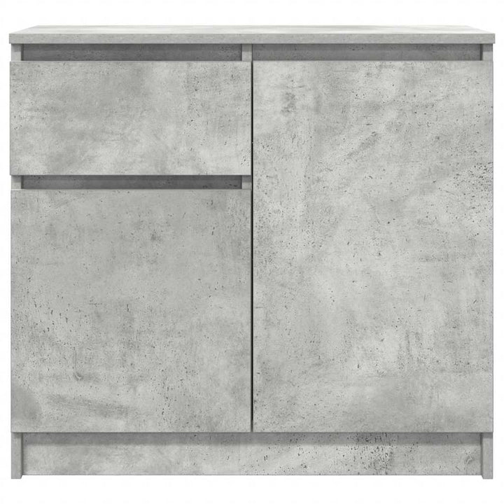 skænk med skuffe 71x35x65 cm konstrueret træ betongrå