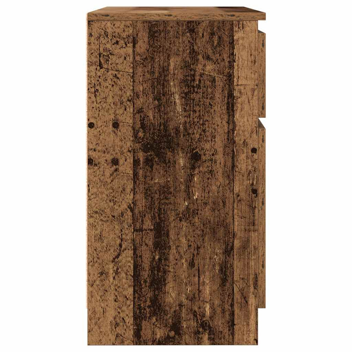 skænk med skuffe 71x35x65 cm konstrueret træ antikt træ
