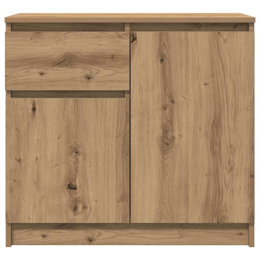 skænk med skuffe 71x35x65 cm konstrueret træ kunsteg