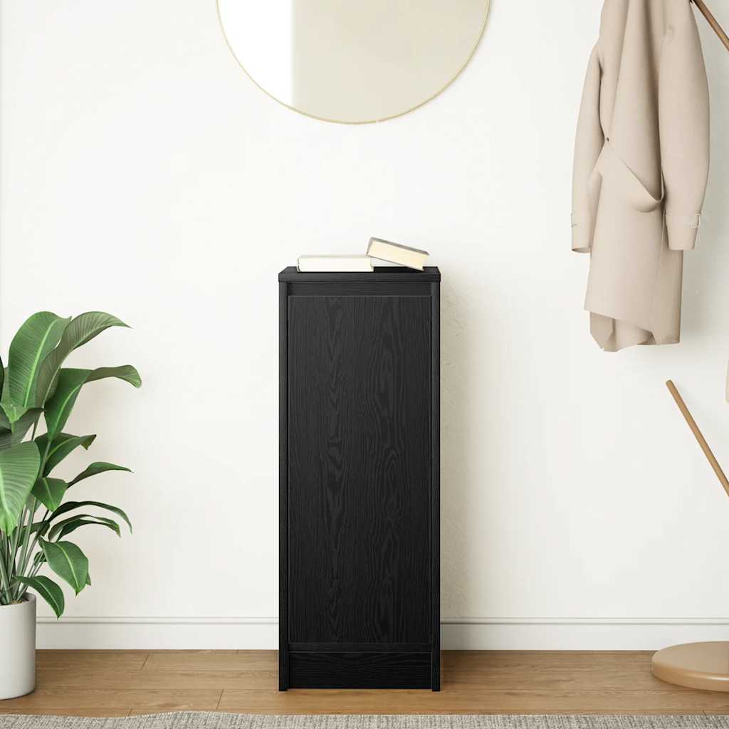 skænk 29,5x34x76 cm konstrueret træ sort egetræsfarve