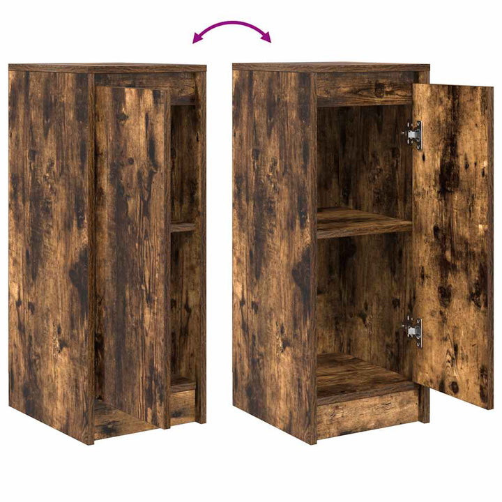 skænk 29,5x34x76 cm konstrueret træ røget egetræsfarve