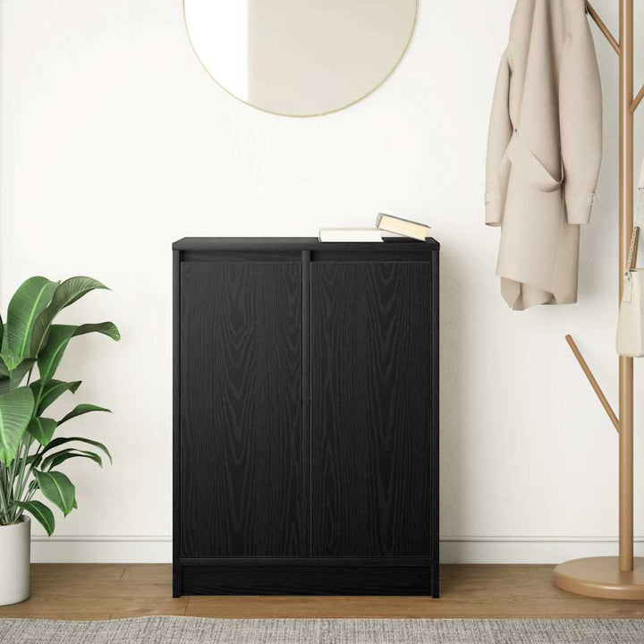 skænk 57x34x76 cm konstrueret træ sort egetræsfarve