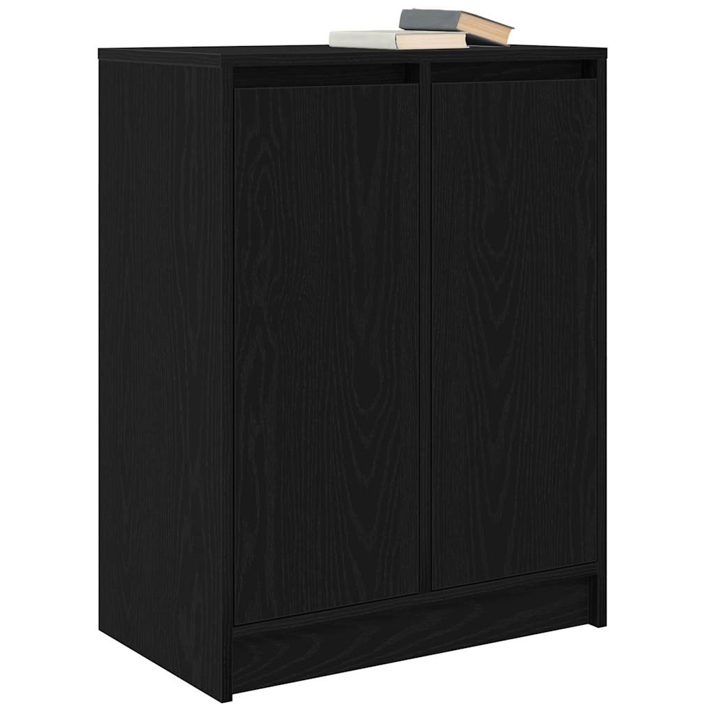 skænk 57x34x76 cm konstrueret træ sort egetræsfarve