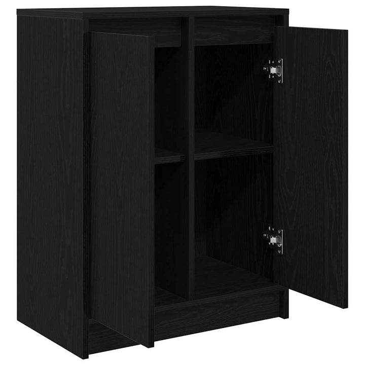 skænk 57x34x76 cm konstrueret træ sort egetræsfarve