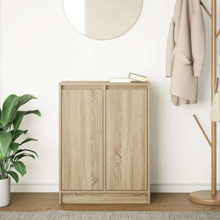 skænk 57x34x76 cm konstrueret træ røget egetræsfarve