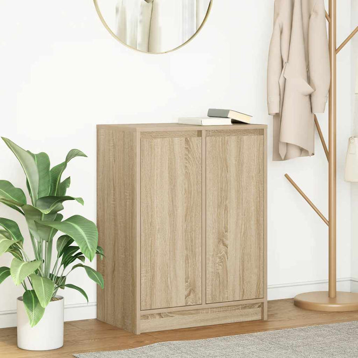 skænk 57x34x76 cm konstrueret træ røget egetræsfarve