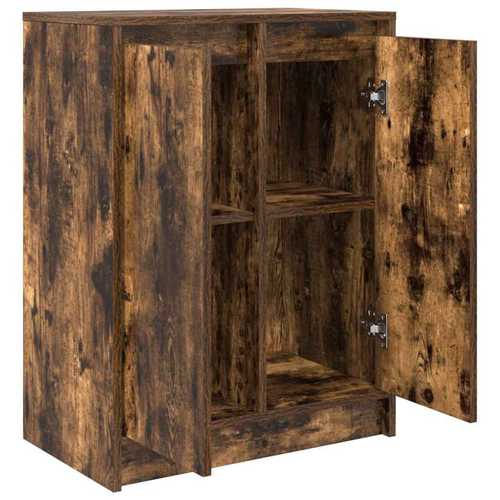 skænk 57x34x76 cm konstrueret træ røget egetræsfarve