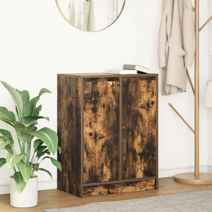 skænk 57x34x76 cm konstrueret træ røget egetræsfarve