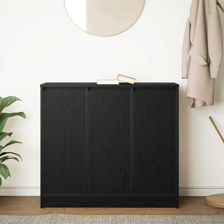 skænk 85x34x76 cm konstrueret træ sort egetræsfarve
