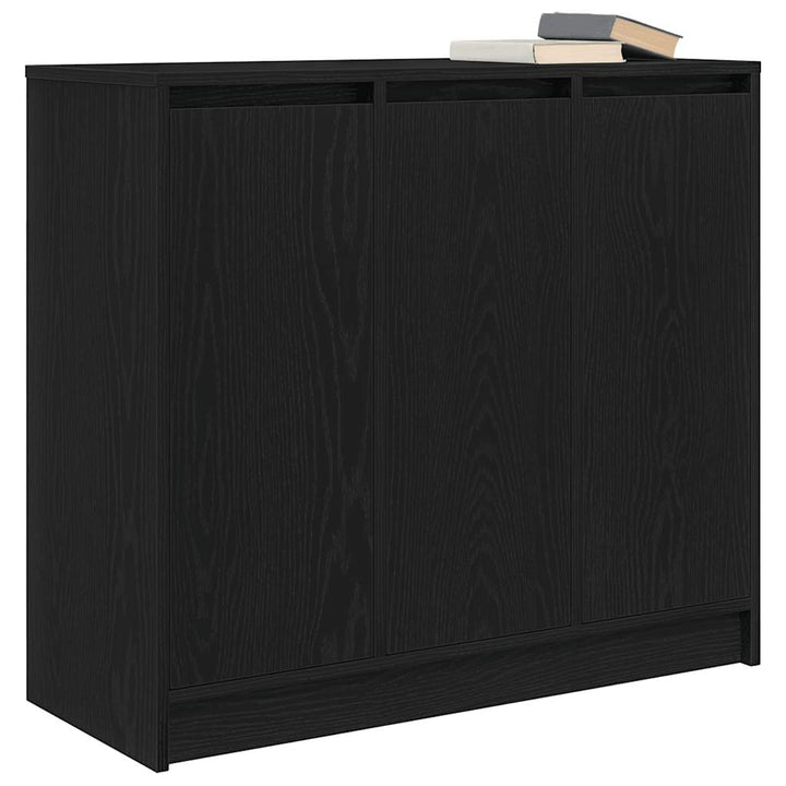 skænk 85x34x76 cm konstrueret træ sort egetræsfarve