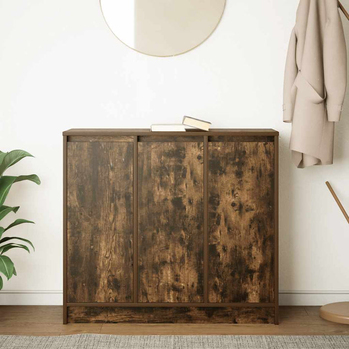 skænk 85x34x76 cm konstrueret træ røget egetræsfarve
