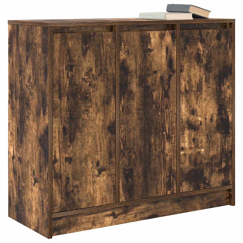 skænk 85x34x76 cm konstrueret træ røget egetræsfarve