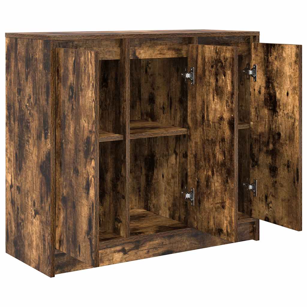 skænk 85x34x76 cm konstrueret træ røget egetræsfarve