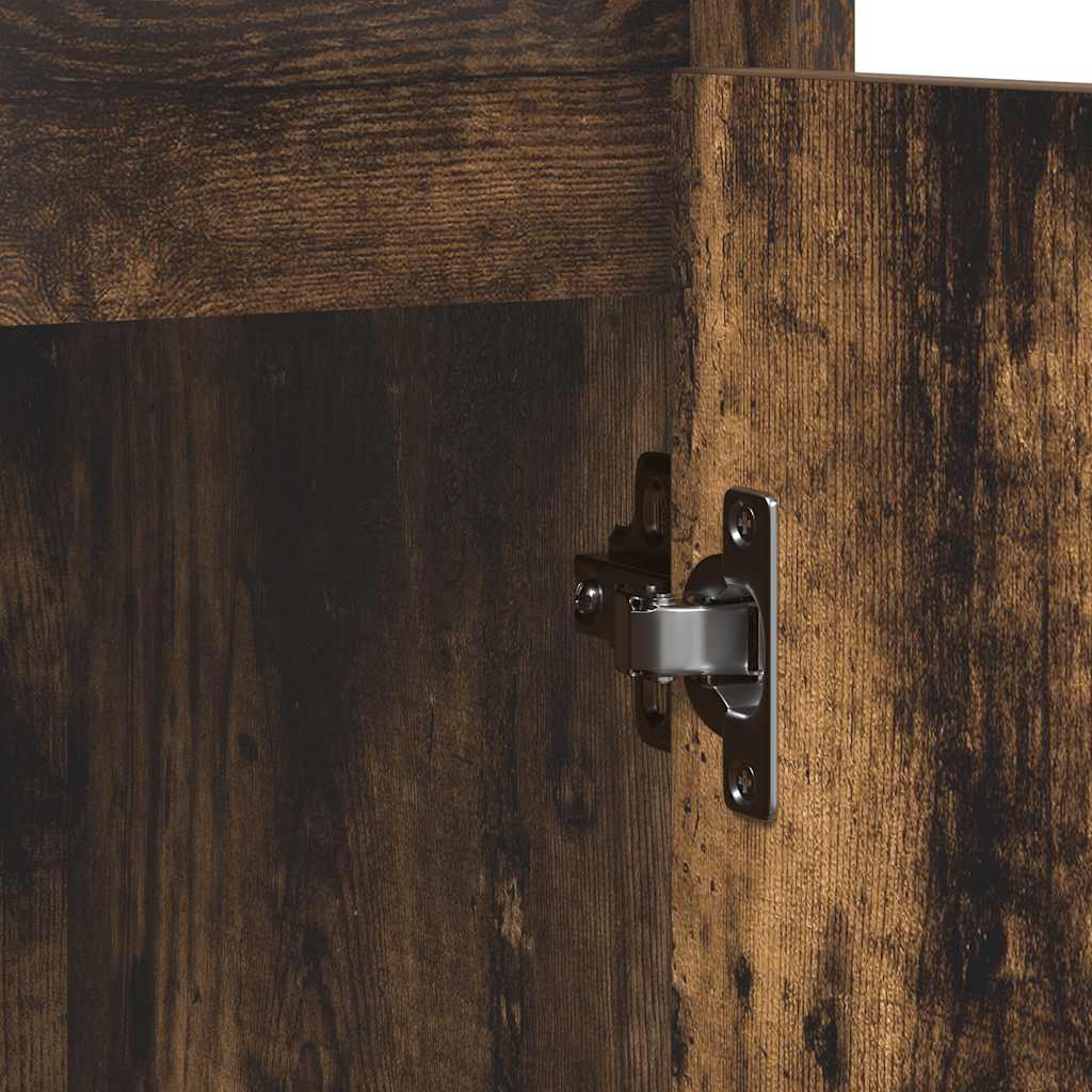 skænk 85x34x76 cm konstrueret træ røget egetræsfarve