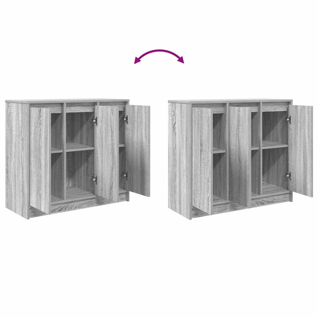 skænk 85x34x76 cm konstrueret træ grå sonoma-eg