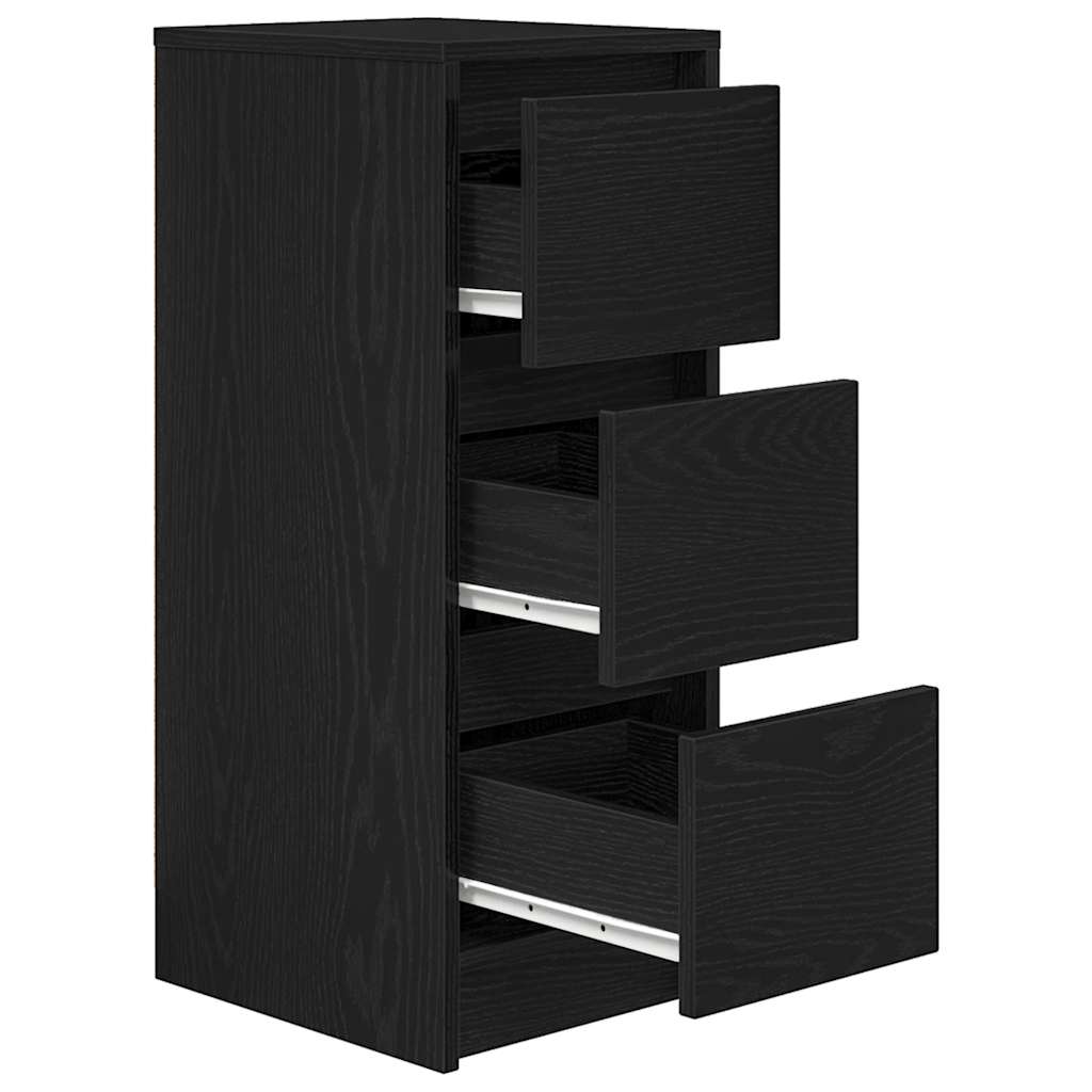 skænk 29,5x34x76 cm konstrueret træ sort egetræsfarve