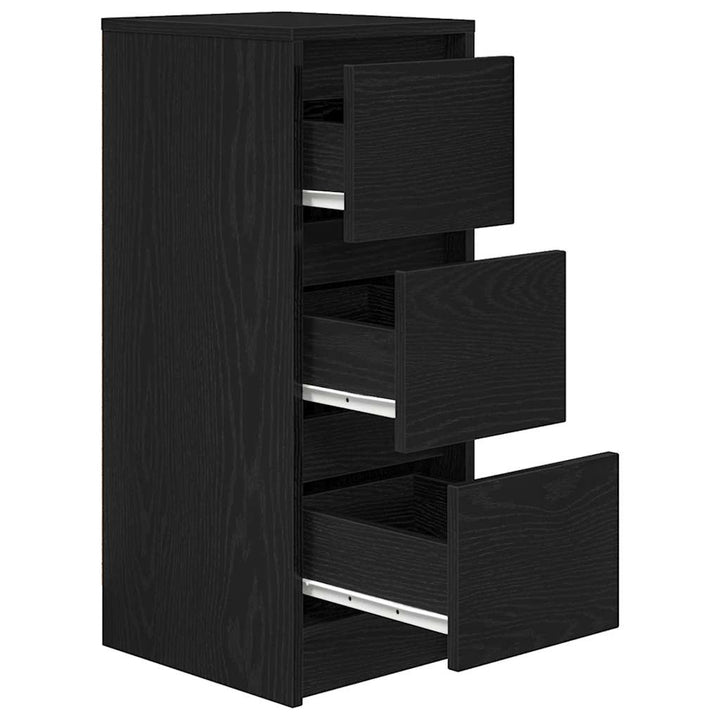 skænk 29,5x34x76 cm konstrueret træ sort egetræsfarve