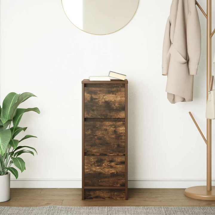 skænk 29,5x34x76 cm konstrueret træ røget egetræsfarve