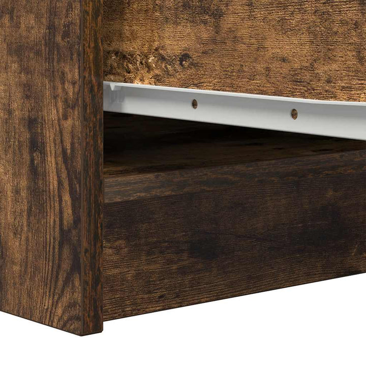 skænk 29,5x34x76 cm konstrueret træ røget egetræsfarve