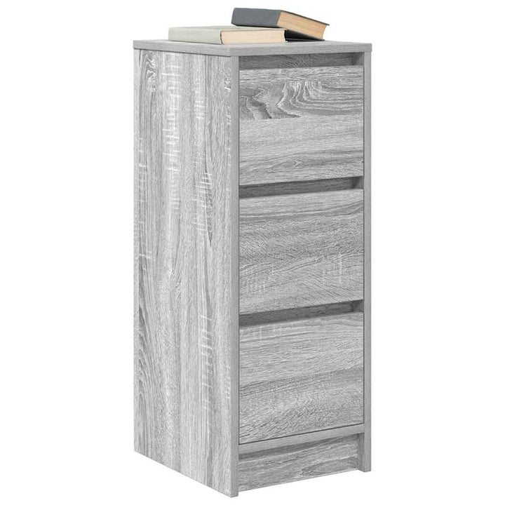 skænk 29,5x34x76 cm konstrueret træ grå sonoma-eg
