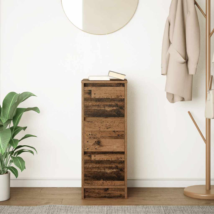 skænk 29,5x34x76 cm konstrueret træ antikt trælook