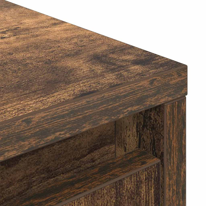 skab med skuffe 55,5x34x119,5 cm konstrueret træ røget-eg