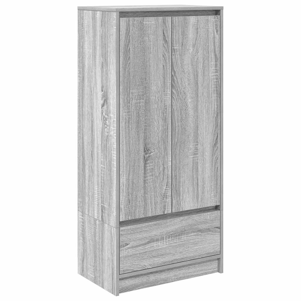 skab med skuffe 55,5x34x119,5 cm konstrueret træ grå sonoma-eg